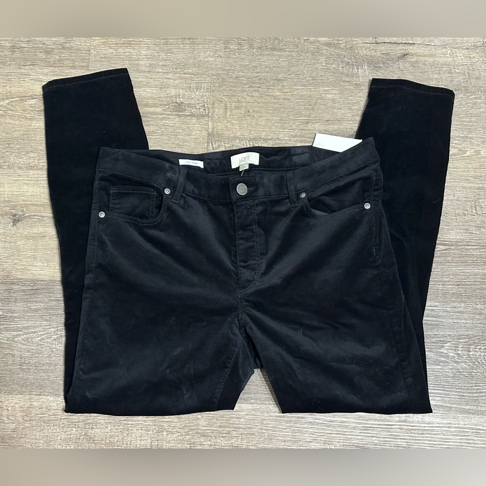 🆕 LOFT Black curvy skinny corduroy pants ✨new with tags✨ size 12
